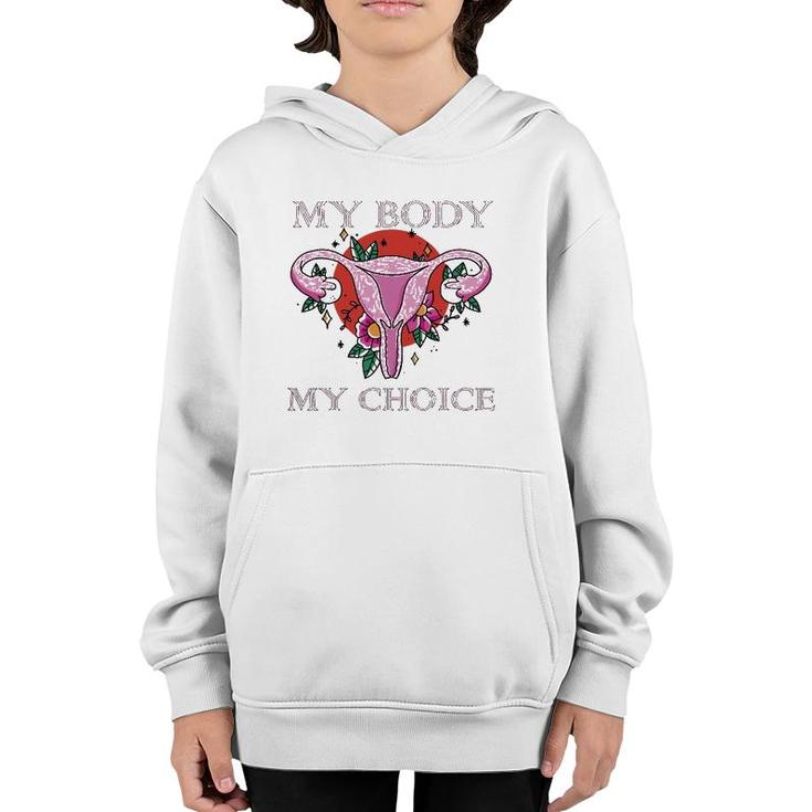 My Body Makes It My Choice Uterus Finger Pro Women Youth Hoodie