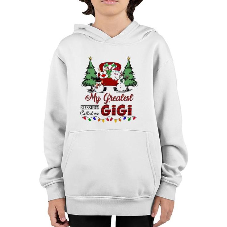 My Greatest Blessings Called Me Gigi Snowman Car Christmas Youth Hoodie