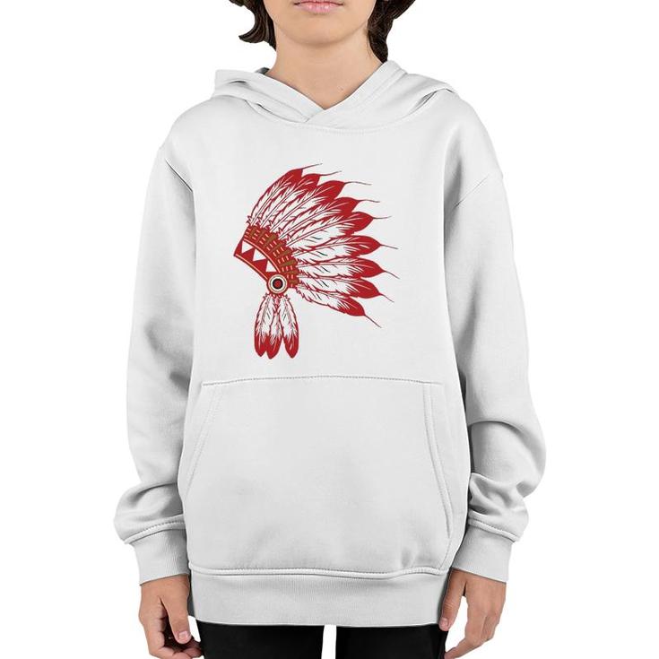 Native American Headdress Tribes Gift Native Indian Youth Hoodie