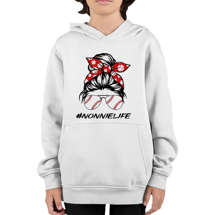 Nonnie Life Softball Baseball Love Nonnielife Mother's Day Youth Hoodie