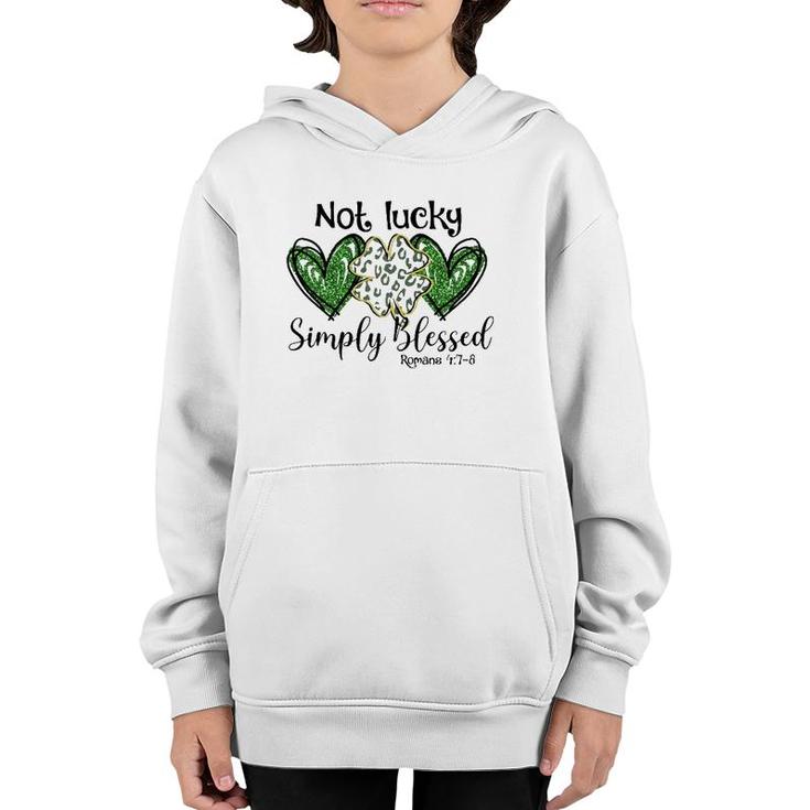 Not Lucky Just Blessed Leopard Shamrock St Patrick Day Irish Premium Youth Hoodie