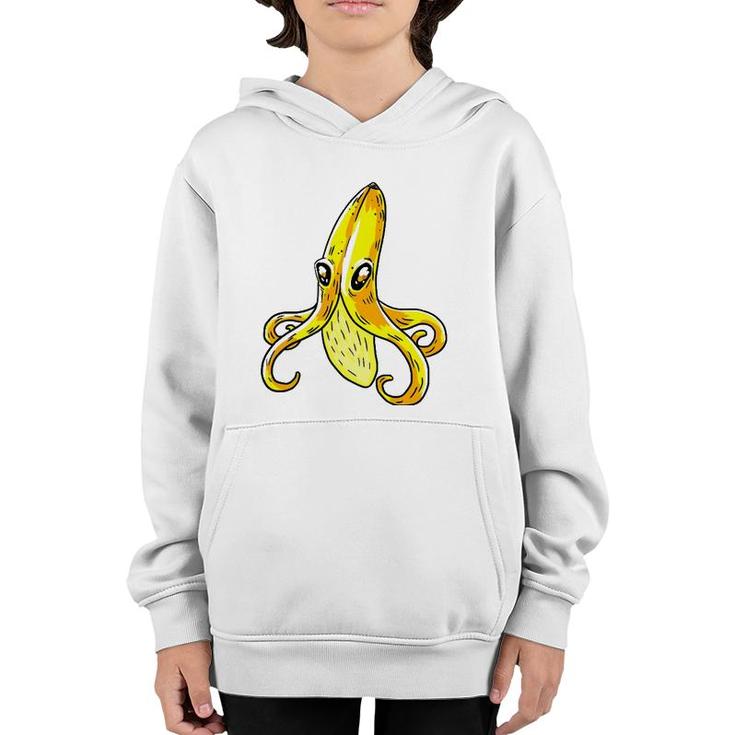 Octopus Banana Yellow Funny Humor Fruit Pun Lover Gift Youth Hoodie