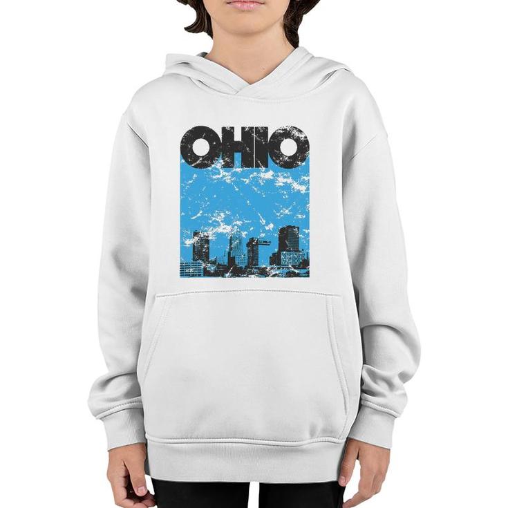 Ohio  Vintage 70S Style Skyline Youth Hoodie