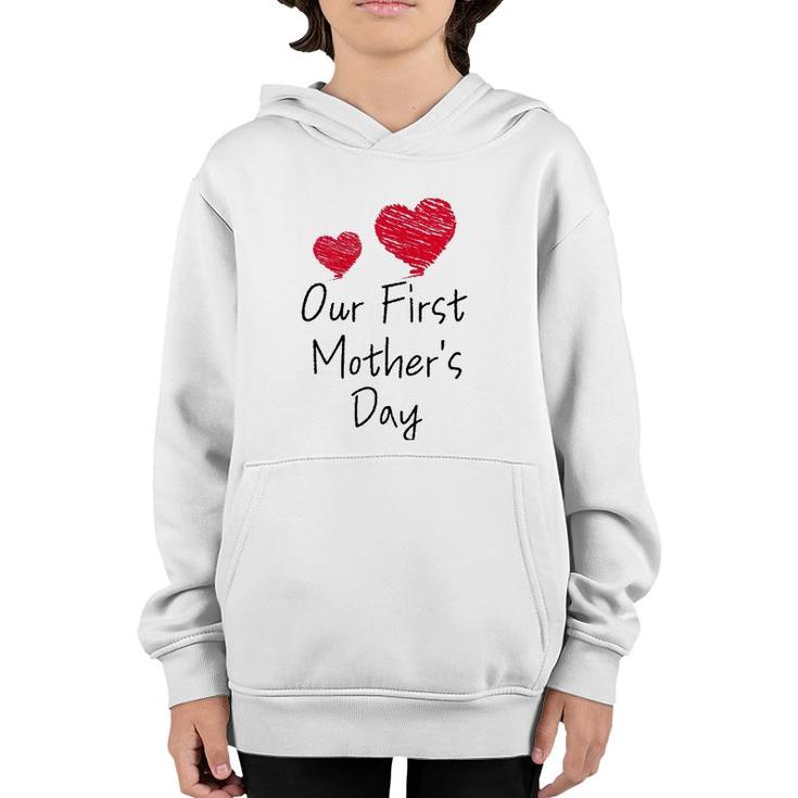 Our First Mother's Day  Mom And Baby Cool Youth Hoodie