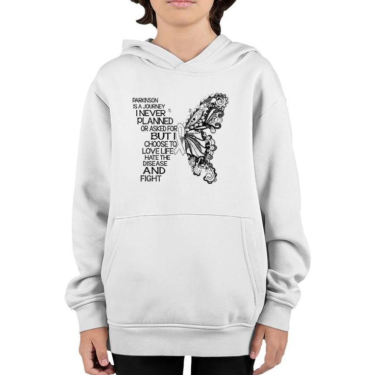 Parkinson Is A Journey I Never Planned Parkinson Patient Youth Hoodie