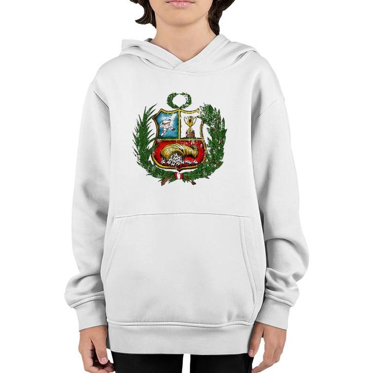 Peruvian Soccer Team  Vintage Jersey Coat Of Arms Youth Hoodie