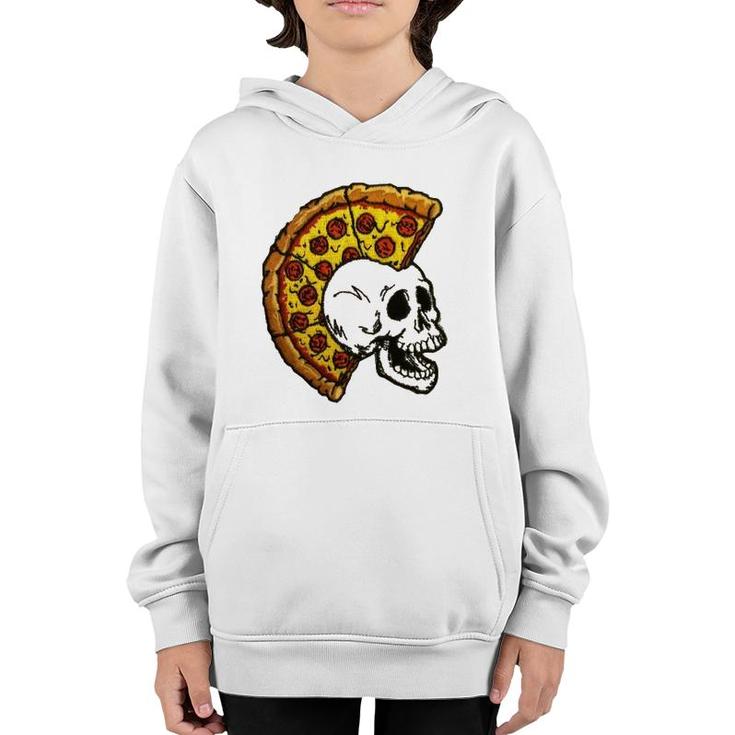 Pizza Mohawk Food Skull Youth Hoodie