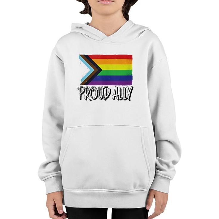 Proud Ally Pride Month Lgbtq Black Pride Flag  Youth Hoodie