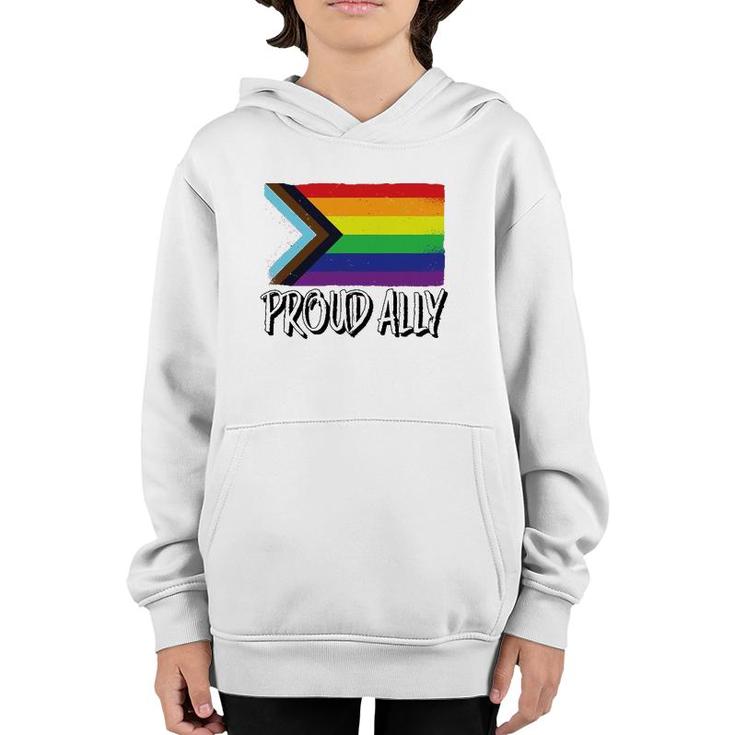 Proud Ally Pride Month Lgbtq Black Pride Flag Youth Hoodie