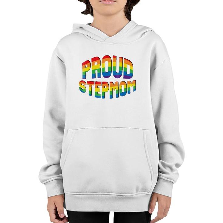 Proud Stepmom Lgbtq Pride Rainbow Flag Allies Ally Youth Hoodie