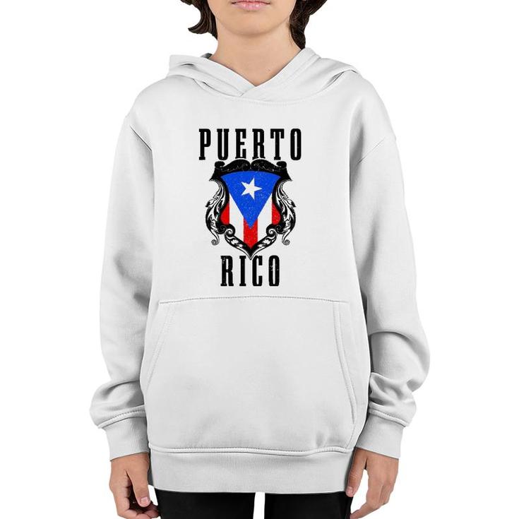 Puerto Rico Vintage Puerto Rican Flag Pride Puerto Rico Youth Hoodie