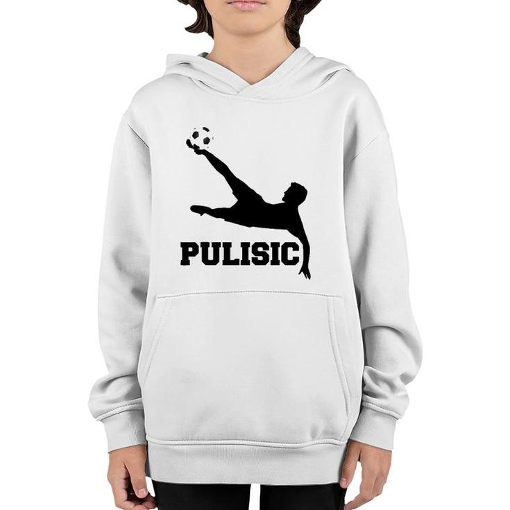 Pulisic Soccer Football Fan Silhouette And Football S Youth Hoodie