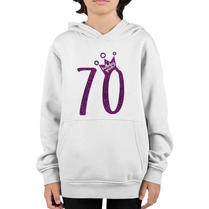 Purple 70Th Birthday  70Th Birthday Queen Youth Hoodie