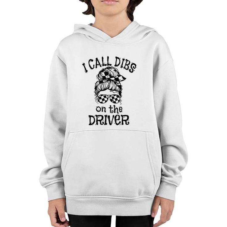 Race Wife Racing Stock Car Dirt Track Racing Dibs On Driver Youth Hoodie