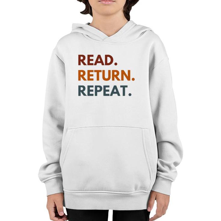Read Return Repeat, Retro Reading Youth Hoodie