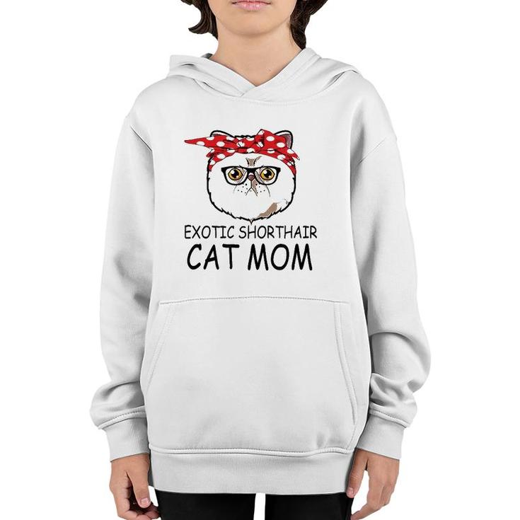Red Bandana Exotic Shorthair Cat Mom Mother's Day Youth Hoodie