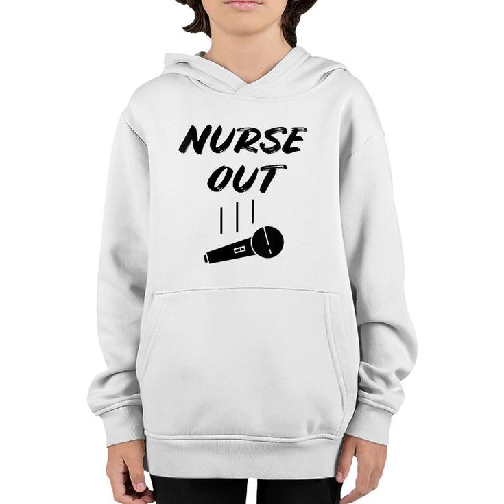 Retired Nurse Out Retirement Gift Funny Retiring Mic Drop Youth Hoodie
