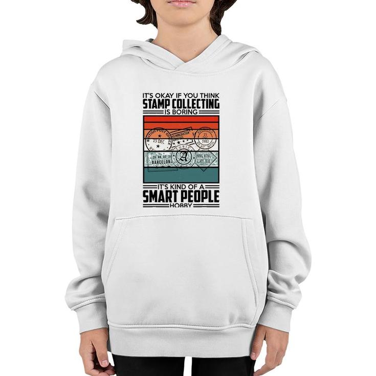 Retro Fun Stamp Collecting Design For Postal Stamp Collector Youth Hoodie