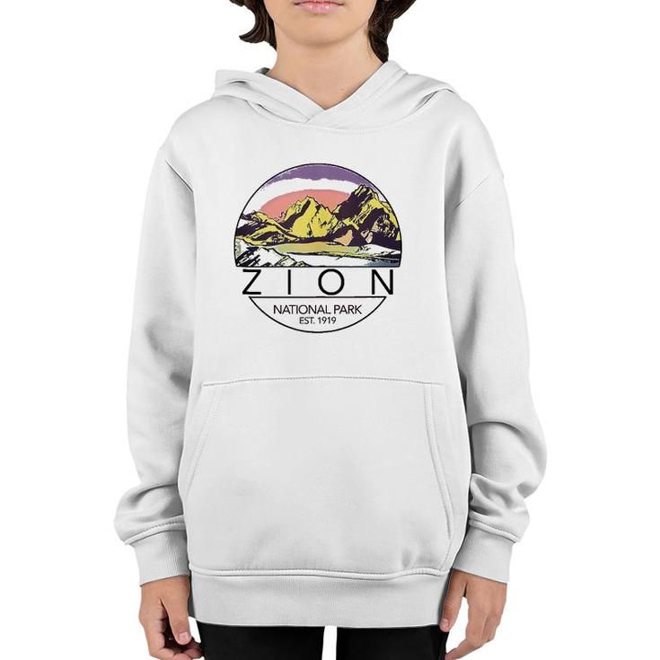 Retro Vintage Zion National Park  Youth Hoodie
