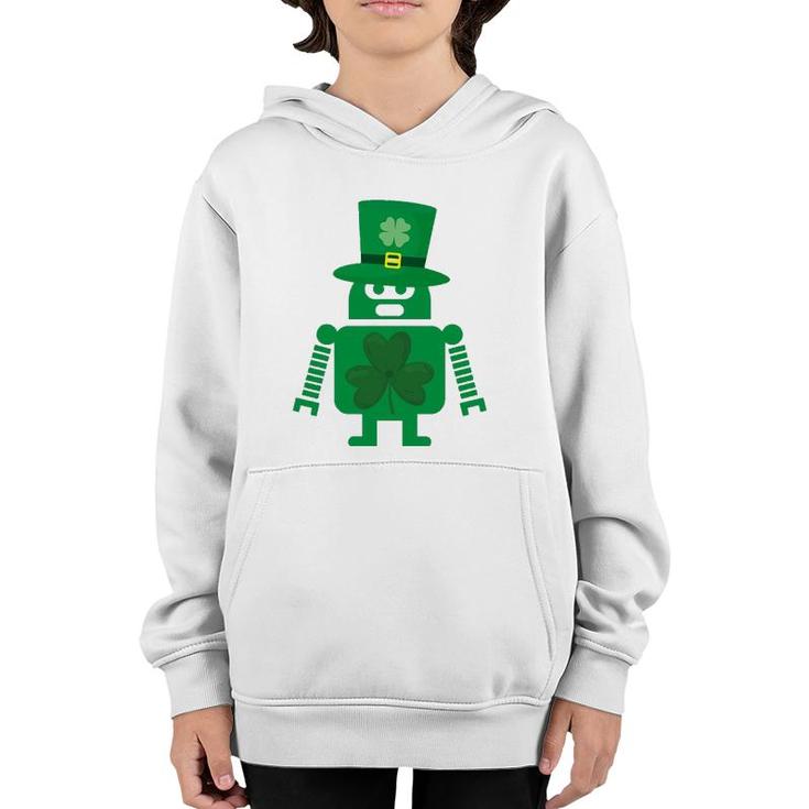 Robot Funny Geeky Leprechaun St Patricks Day Gifts Youth Hoodie