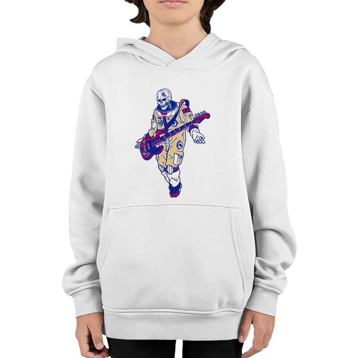 Rock & Roll Skeleton Guitar Astronaut Music Lover Gift Youth Hoodie