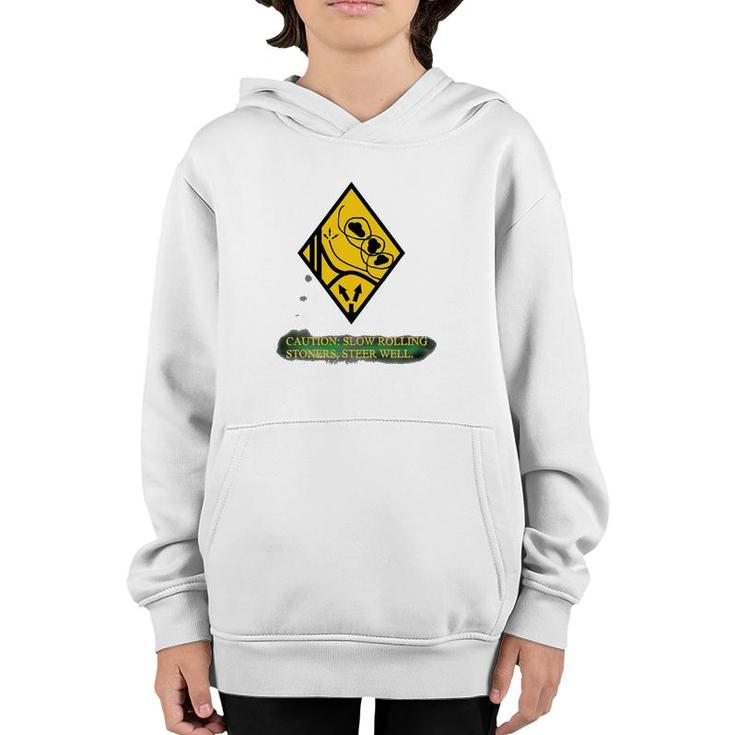 Rolling Stoners Warning Sign Youth Hoodie
