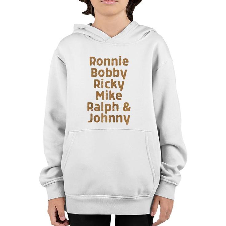 Ronnie Bobby Ricky Mike Ralph And Johnny Melanin Raglan Baseball Tee Youth Hoodie