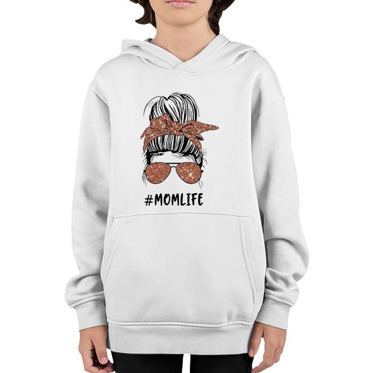Rose Messy Bun Mom Life Matching Mommy Daughter Mother Youth Hoodie