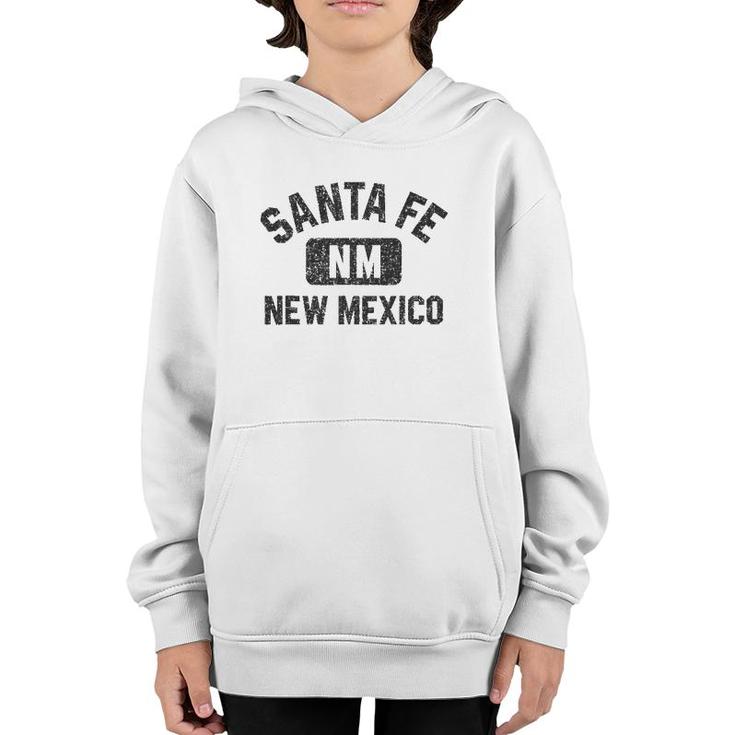 Santa Fe Nm Gym Style Black With Distressed Black Print Youth Hoodie