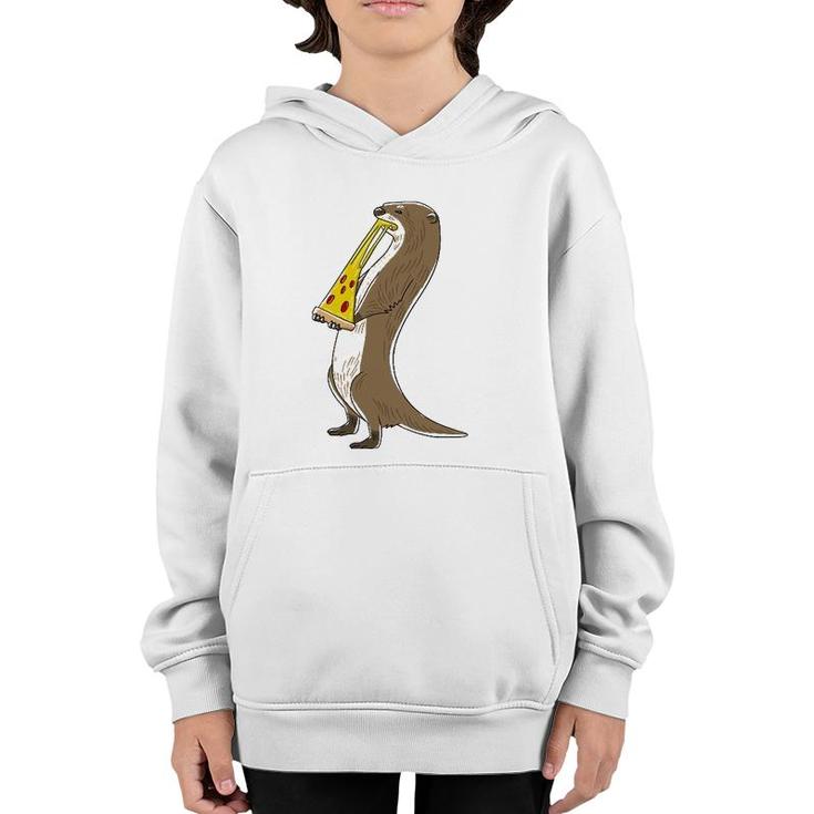Sea Otter Eating Pizza Funny Animal Snack Food Lover Gift Youth Hoodie
