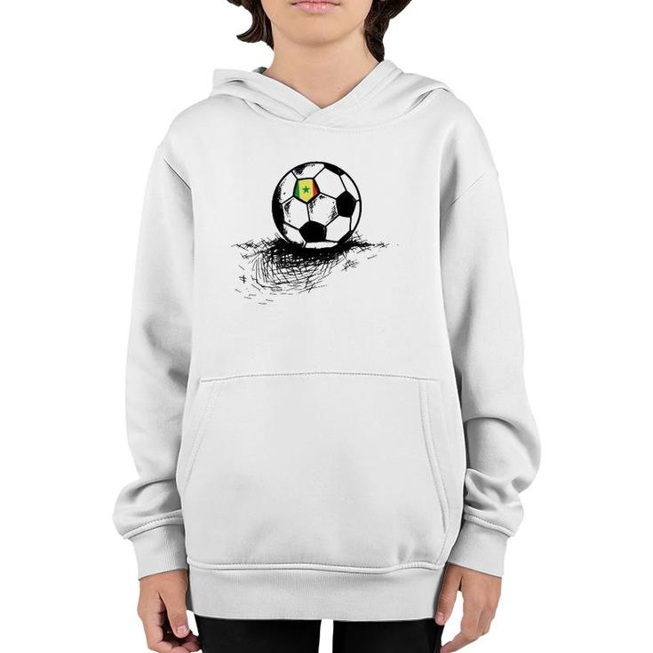 Senegal Soccer Ball Flag Jersey Senegalese Football  Youth Hoodie