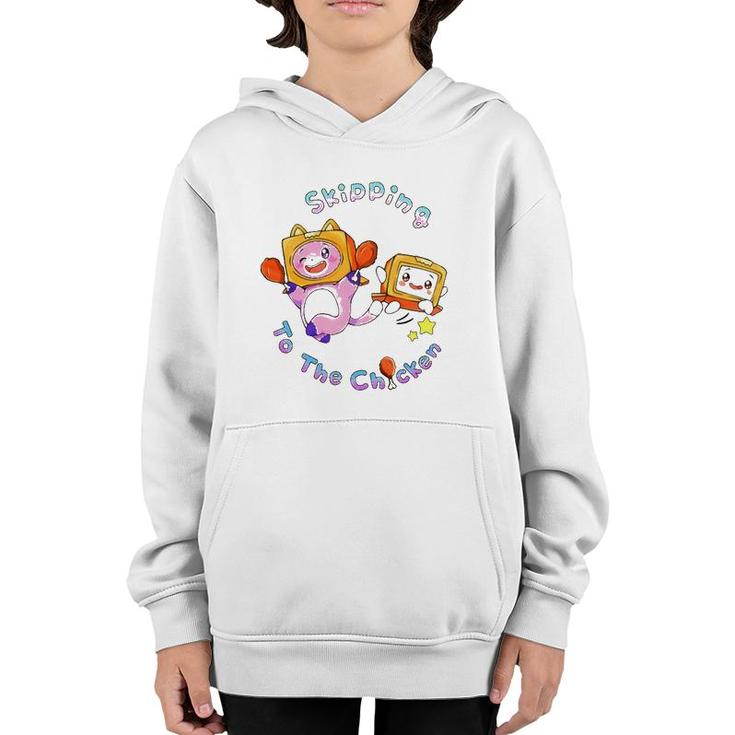 Skipping To The Chicken Lanky Art Box Youth Hoodie