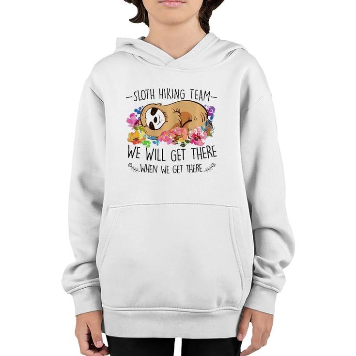 Sloth Hiking Teamgift Mothers Day Funny Flower Women Youth Hoodie