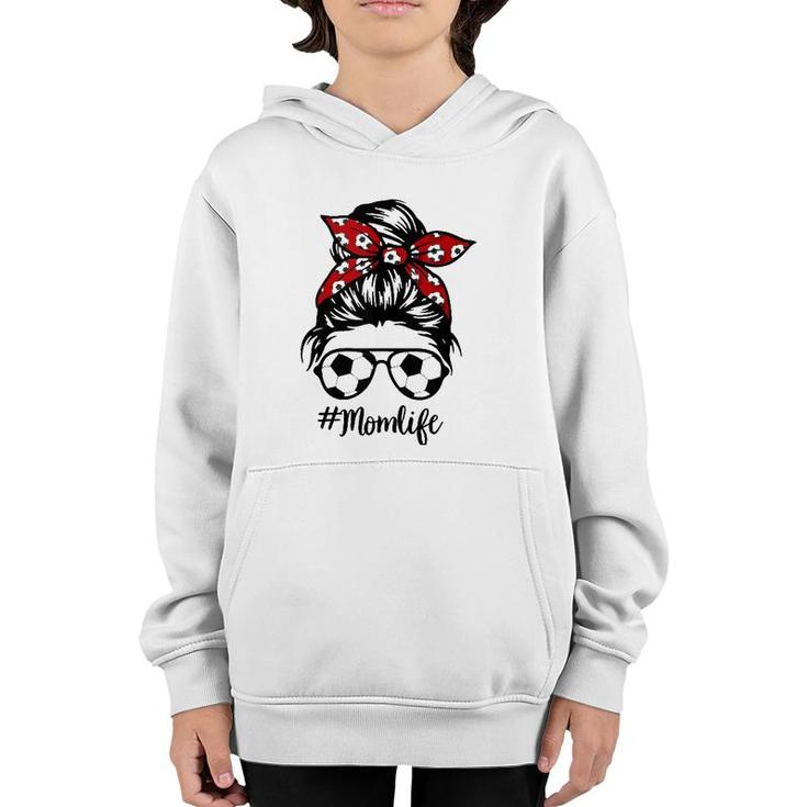 Soccer Mom Messy Bun Life Hair Glasses Mother's Day Women  Youth Hoodie