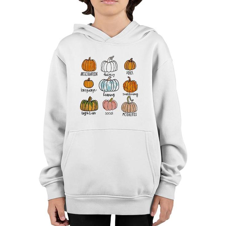 Speech Therapy Halloween Pumpkins For Slp Therapist Youth Hoodie