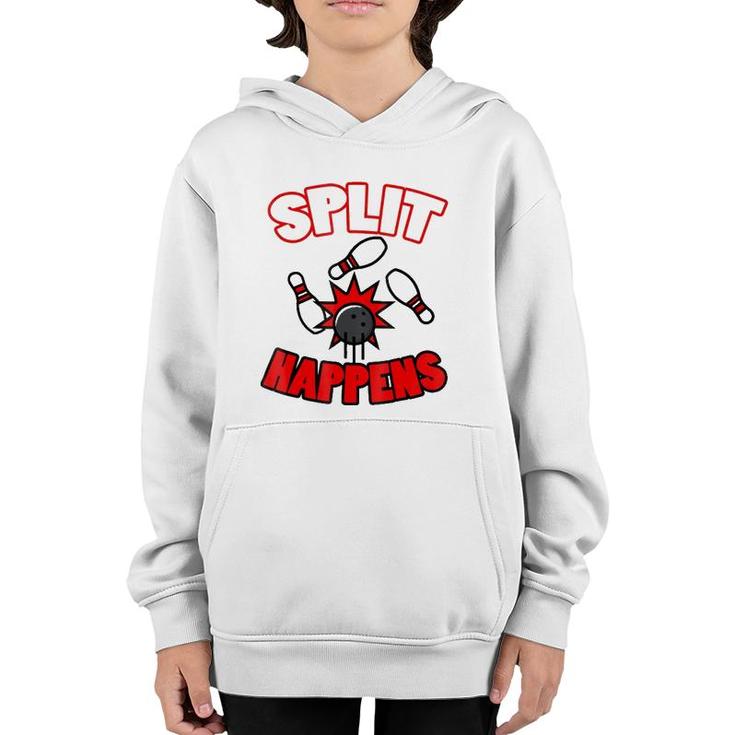 Split Happensfunny Bowling Gift For Bowlers Youth Hoodie
