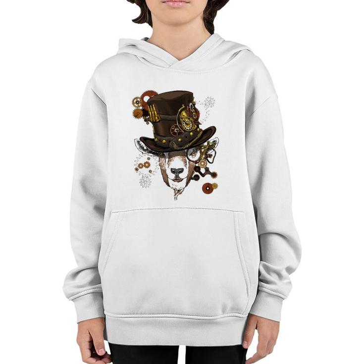 Steampunk Goat Steampunk Farm Animals Goat Lovers Youth Hoodie
