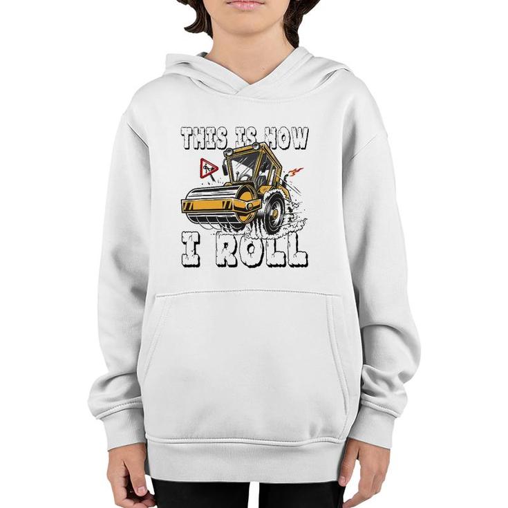 Steamroller Construction Site Worker Youth Hoodie