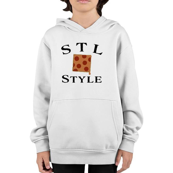 Stl St Louis Style Pepperoni And Provel Square Pizza Youth Hoodie