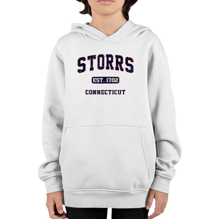 Storrs Connecticut Ct Vintage Athletic Style Gift  Youth Hoodie