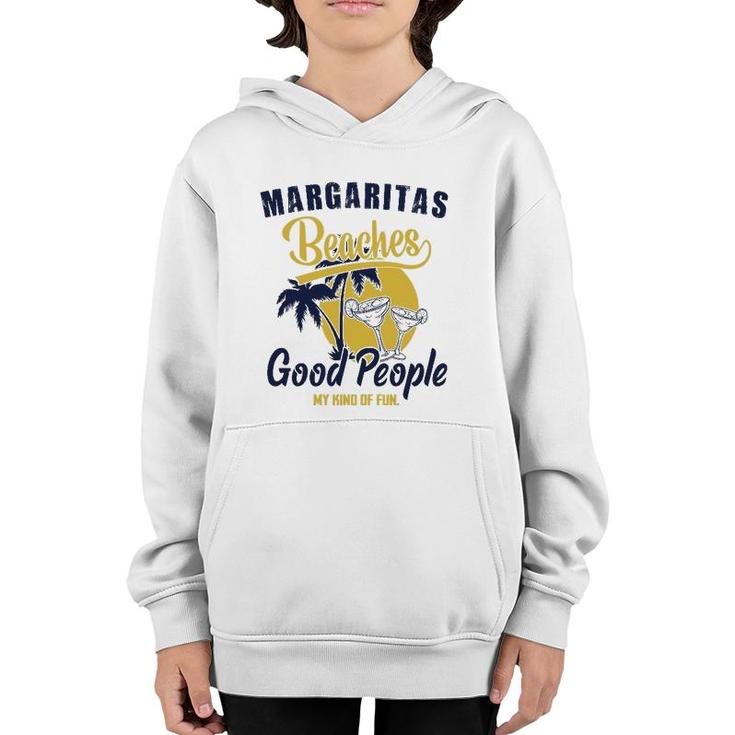 Summer Fun Vacation Margaritas Beaches & Good People Graphic Youth Hoodie