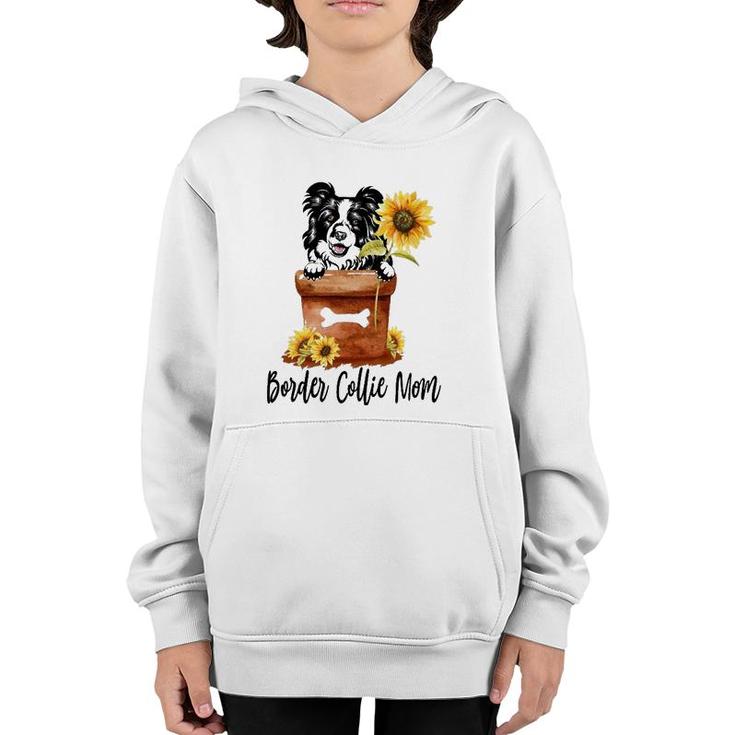 Sunflower Border Collie Mom Dog Lover Gifts Youth Hoodie
