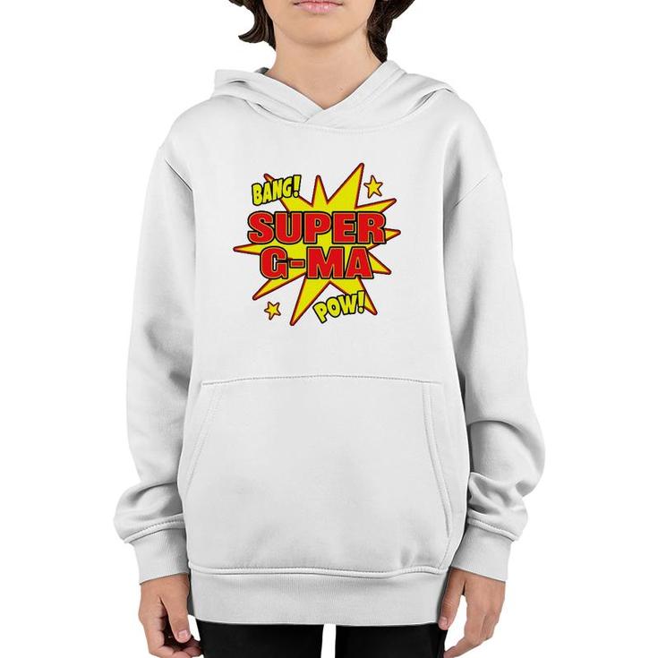 Super G Ma Super Power Grandma Grandmother Hero Youth Hoodie