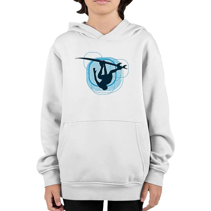 Surf Inside Wave Upside Down Surfing Youth Hoodie