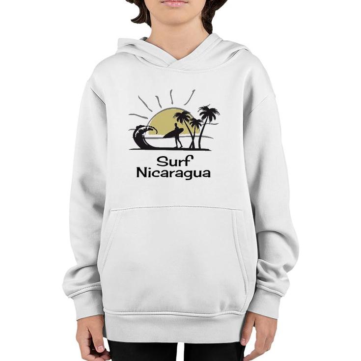 Surf Nicaragua Vacation Souvenir Surfing Youth Hoodie