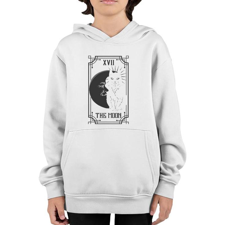 Tarot Card The Moon And The Cat Gothic Pagan Youth Hoodie