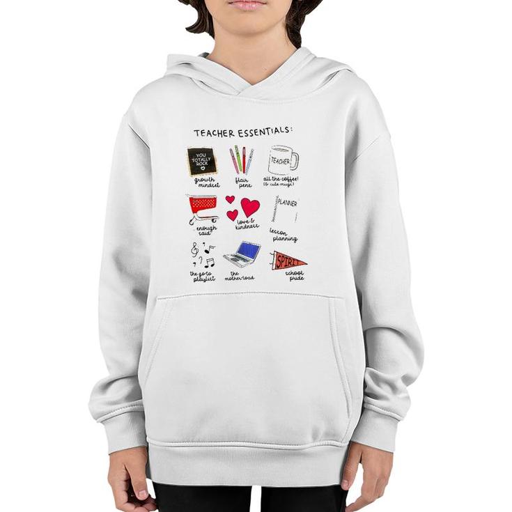Teacher Essentials Growth Mindset Flair Pens All The Coffee Youth Hoodie
