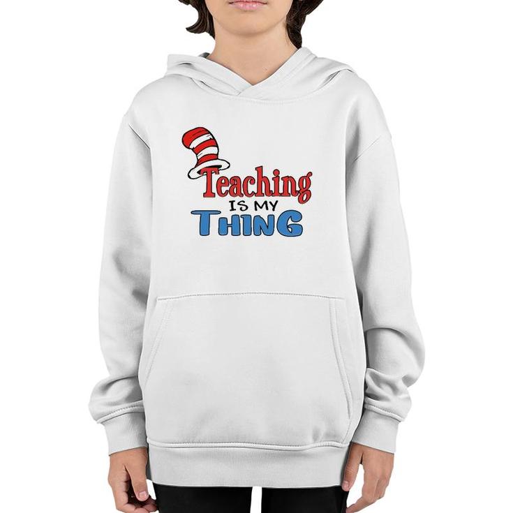 Teaching Is My Things Dr Teacher Red And White Stripe Hat Youth Hoodie
