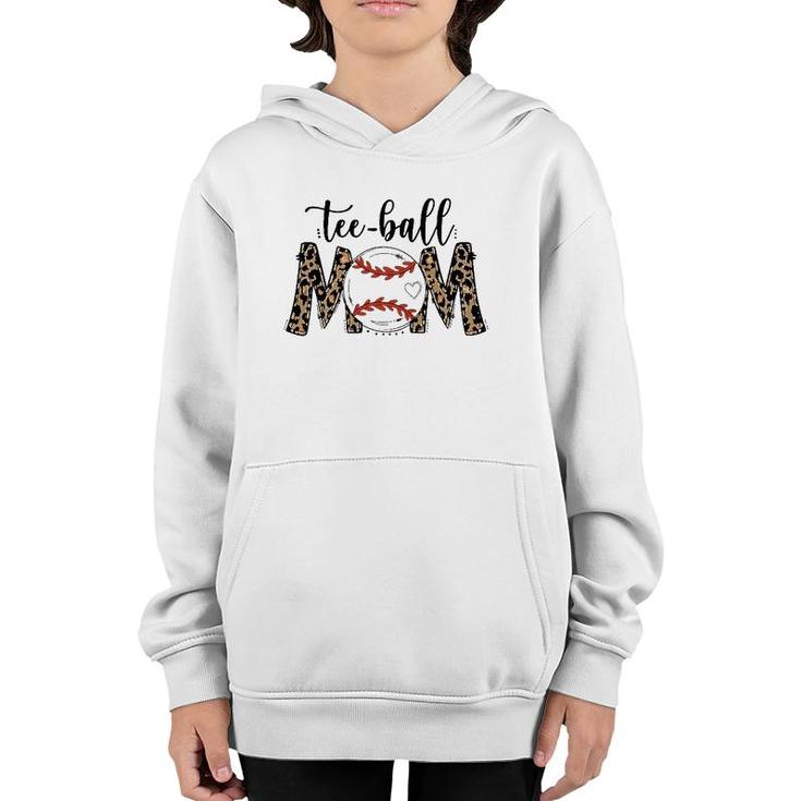 Teeball Mom Leopard Funny Ball Mom Mother's Day Funny Tees Youth Hoodie