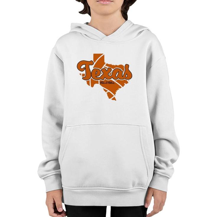 Texas Volleyball Retro Script Youth Hoodie